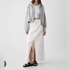 Gap White Denim Maxi Skirt